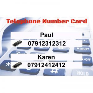 Telephone Number Card
