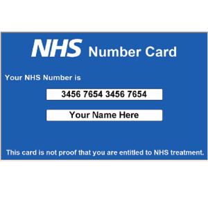 NHS Numbercard