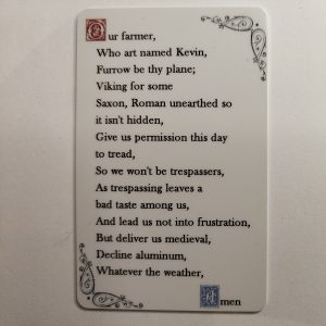 Detectorists blessing prayer card