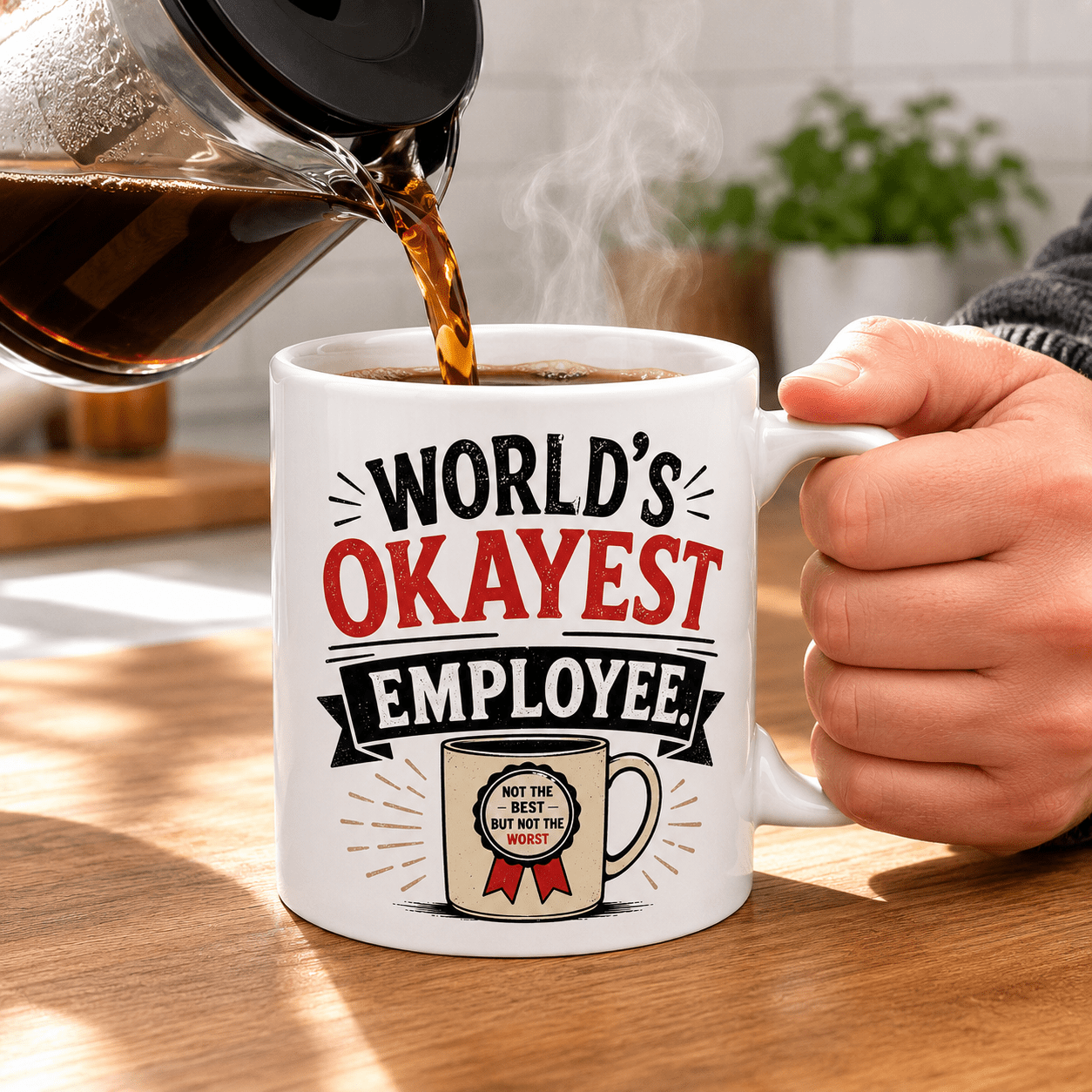 Worlds Okayest Employee Mug - Image 4