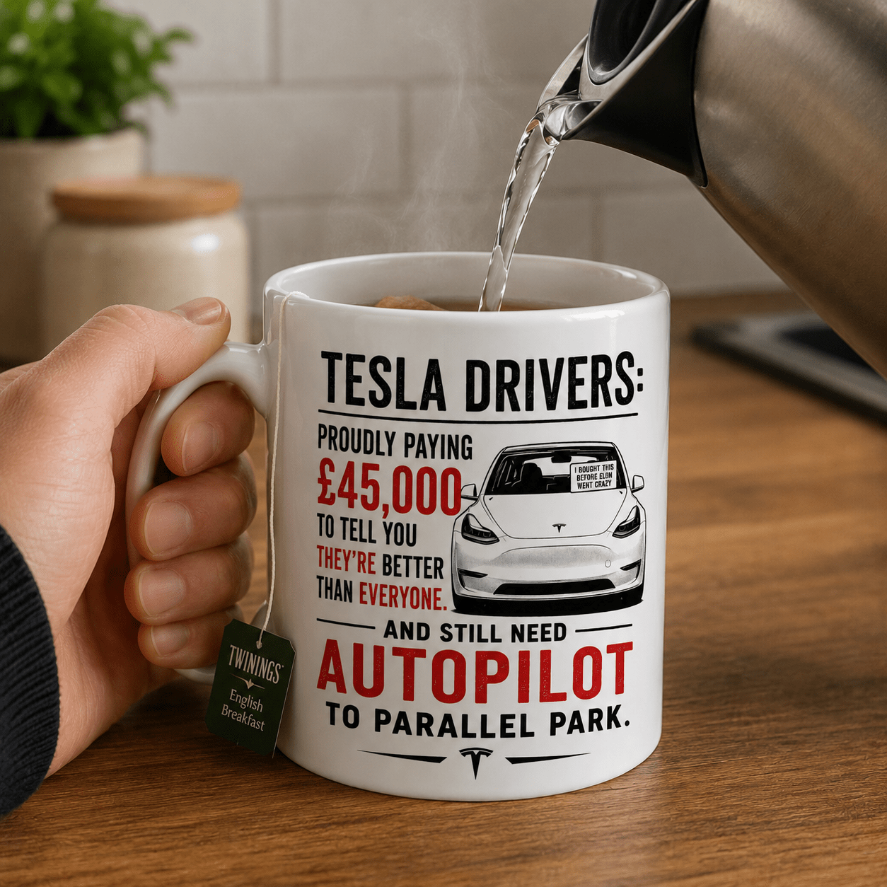 Funny Tesla Mug – Sarcastic EV Driver Coffee Cup - Image 5